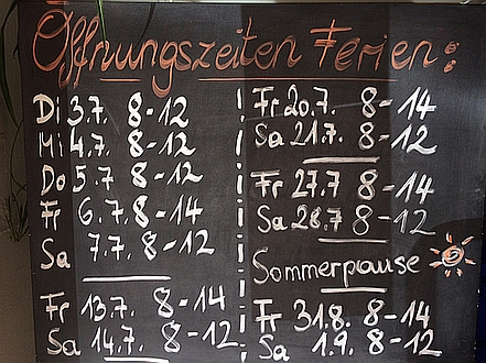 Öffnungszeiten Sommer 2018 441x330
